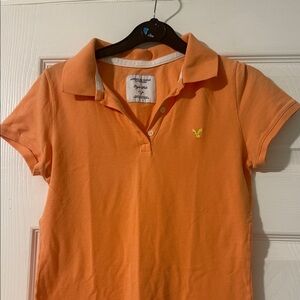 American Eagle Outfitters Vibrant Orange Polo